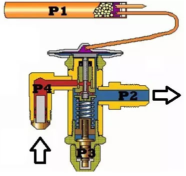 一種熱力膨脹閥解剖圖